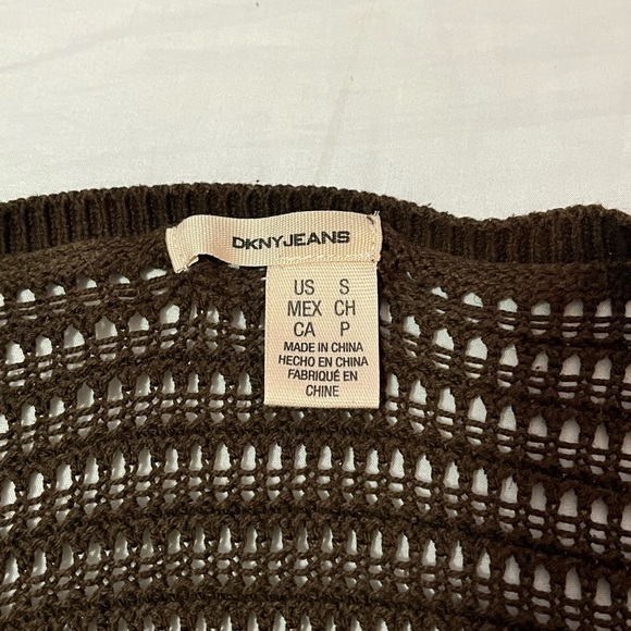 DKNY Jeans | Half Sleeves Brown Cardigan - Picture 4 of 8